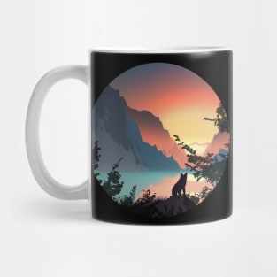 Sunset behind the mountains Mug